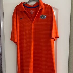 Nike Bright Orange Striped Florida Gators Polo